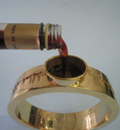 wedding ring with wine