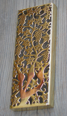 Brass vine Mezuzah